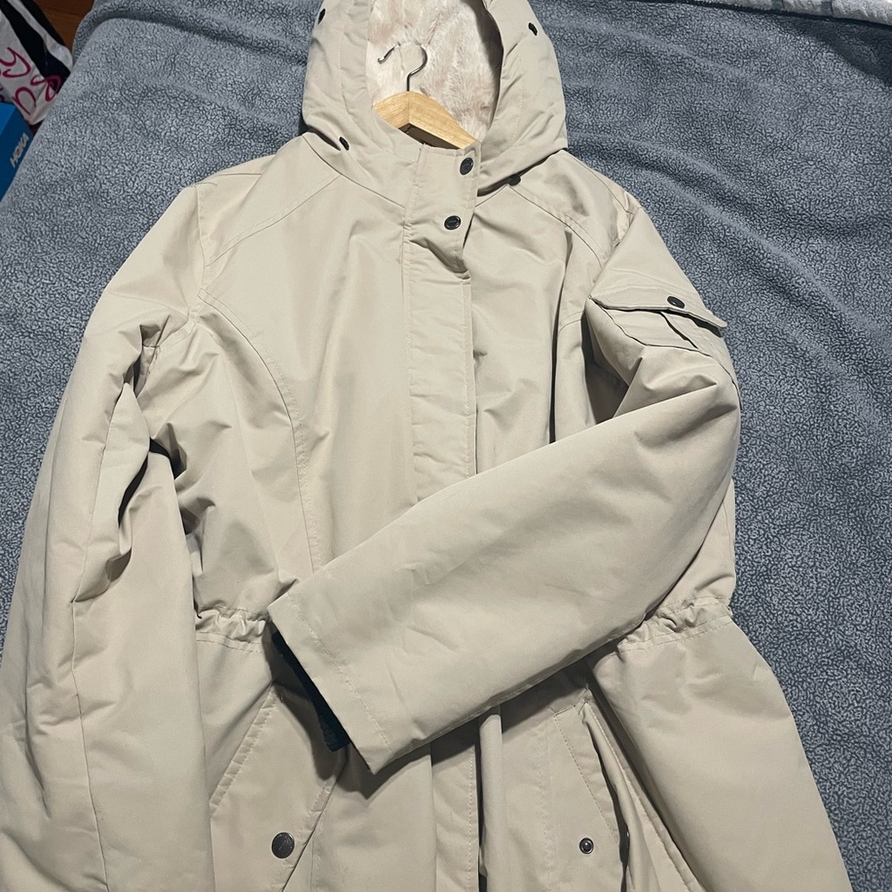 Urban Republic Women's Beige Hooded Ski Jacket